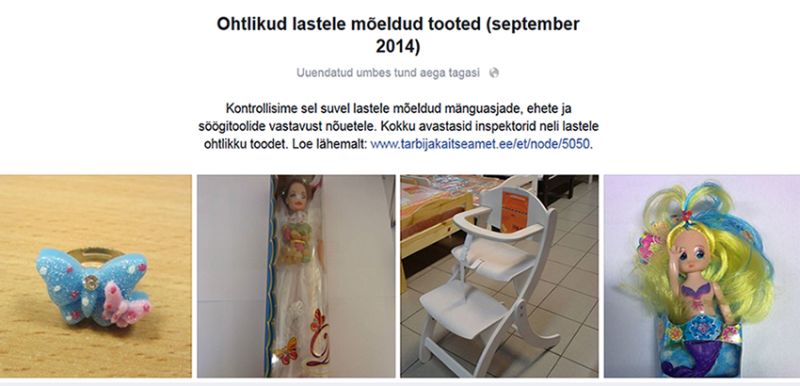 Ohtlikud lastele mõeldud tooted FOTO: Facebook