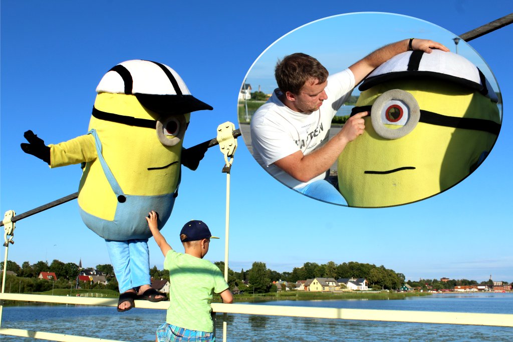 Minion on suur laste lemmik, pildil parajasti seletamas, et järgmiseks hulluseks on neil plaanis kostüümiga ujumas ära käia. Fotod: AIGAR NAGEL