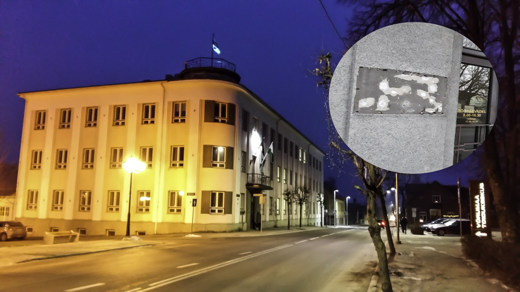 Teisipäeva pärastlõunal haigutas endise Võru maavalitsuse sildi asemel tühjus. Samasugune info puudulikkus valitses veel ka eile lõuna ajal kodanike seas, kui polnud veel ametlikult teada, kas varem Jüri 12 ruumides registreeritud abielud ka edaspidi samades ruumides sõlmitakse Foto: HELERI LAKUR