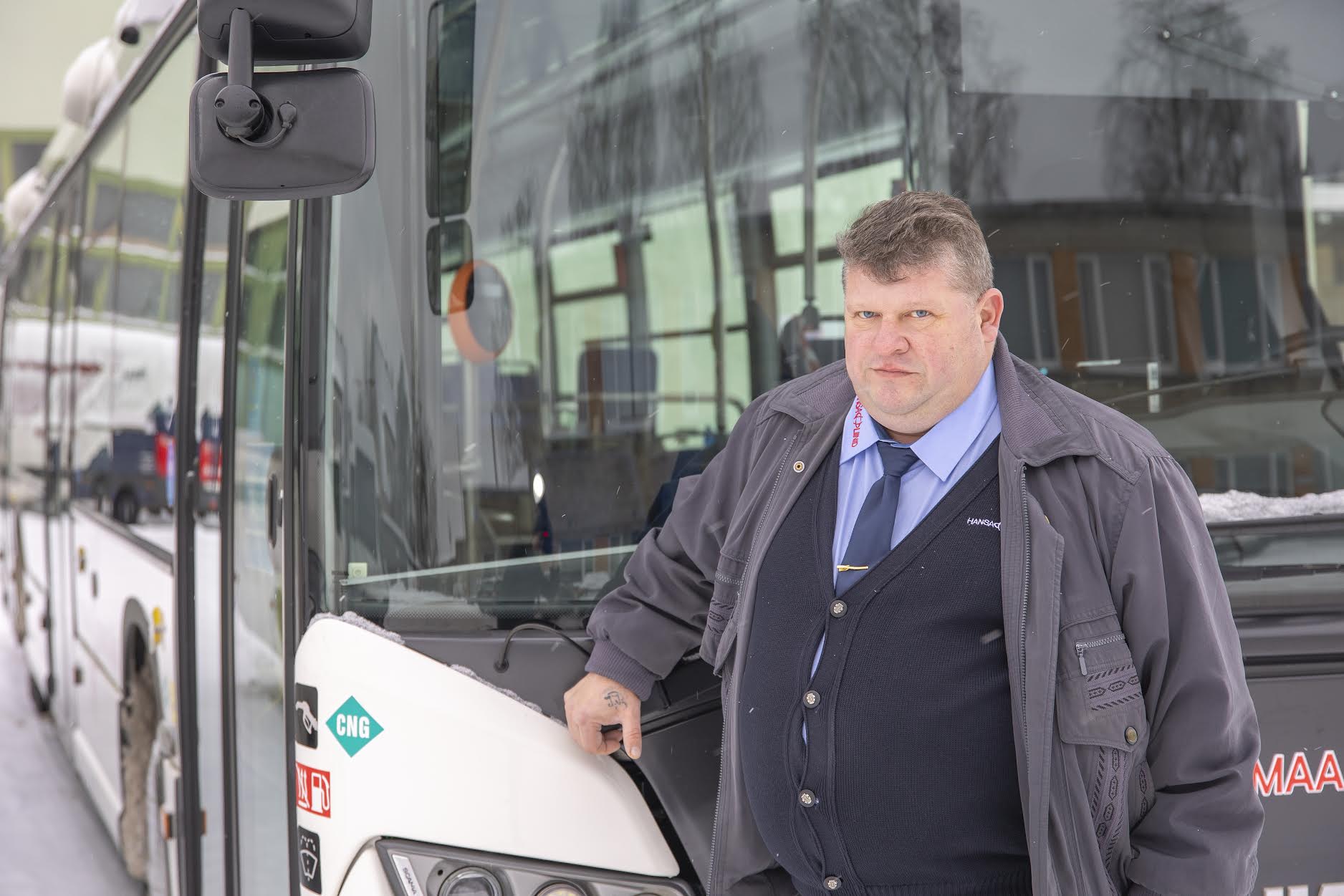 Hansa Liinide sohver Janek Kallas sai sel aastal enim kohalike kiidusõnu ning  valiti Võrumaa aasta bussijuhiks. Foto: AIGAR NAGEL