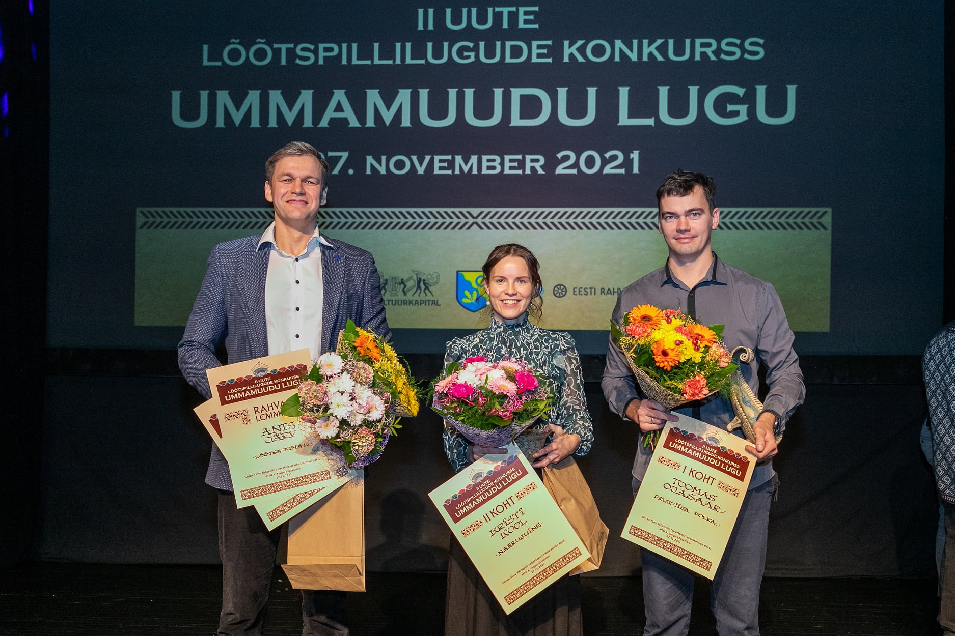 Esikolmik Ants Järv (vasakult), Kristi Kool ja Toomas Ojasaar. Foto: MAIDU JAASON