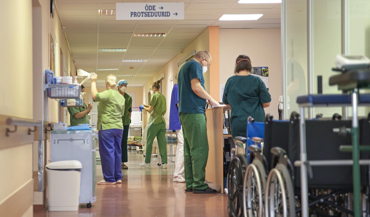 Lõuna-Eesti haigla Covid-osakonnas saab praegu hapnikuravi 26 koroonahaiget inimest. Foto: AIGAR NAGEL