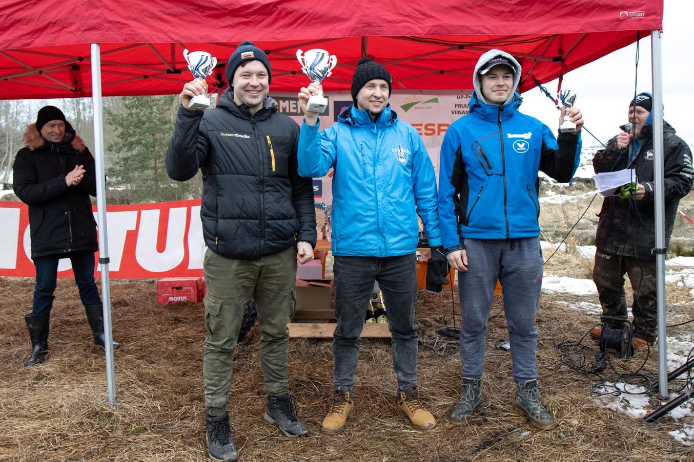 EKV-sarja hooaja esikolmik: Tajo Andressoo (vasakul), Priit Palatu (keskel), Jürto Brauer (paremal). FOTO: Birgit Pettai