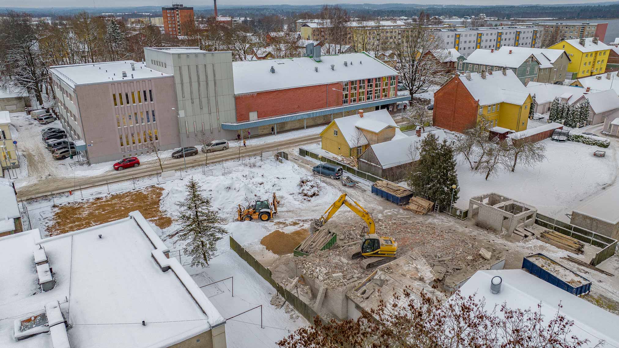 Järve kooli ehitusplats Liiva tänaval kultuurikeskuse Kannel vastas. FOTOD: Aigar Nagel