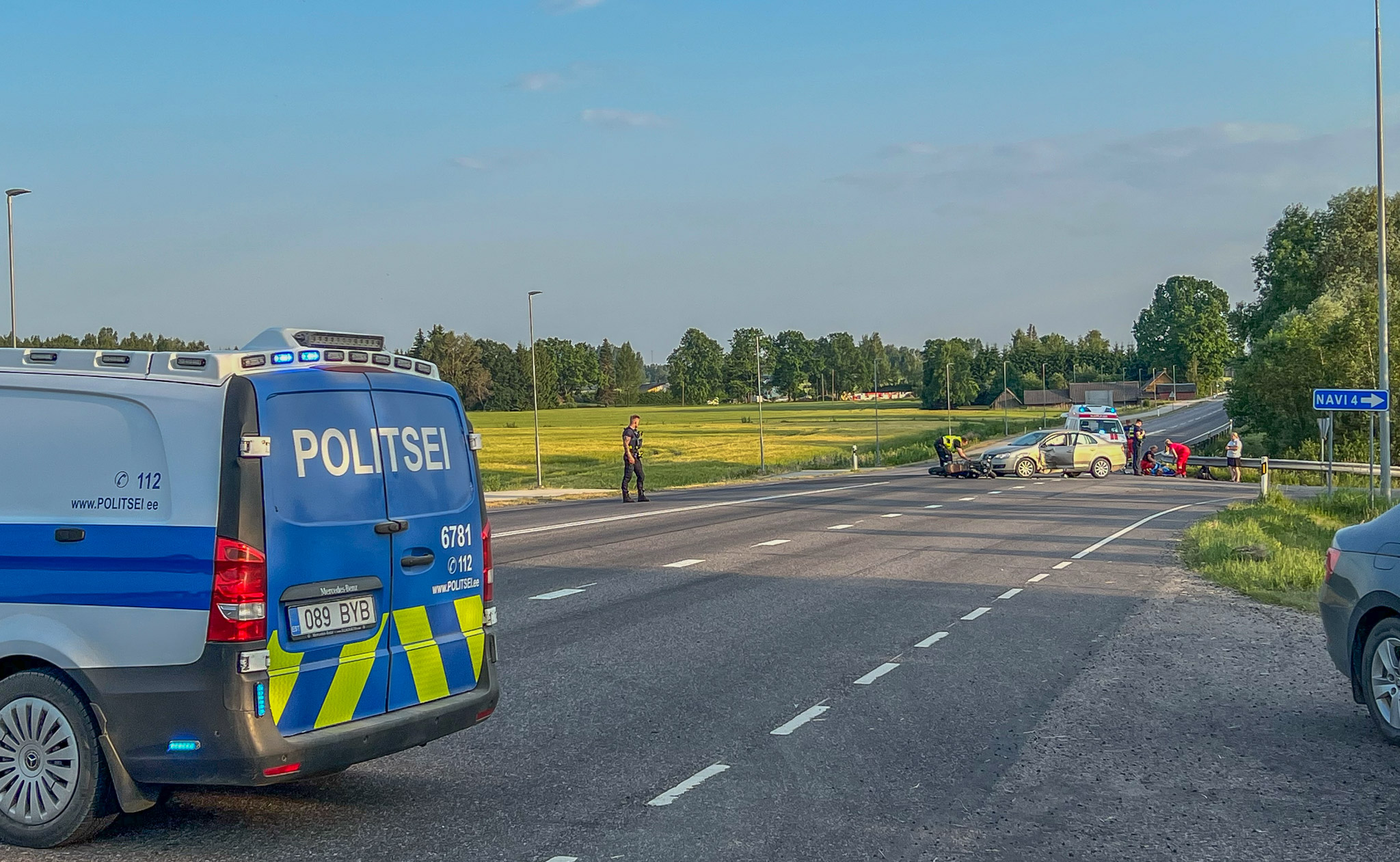 Võru-Põlva maanteel toimus sõiduauto ja rolleri kokkupõrge