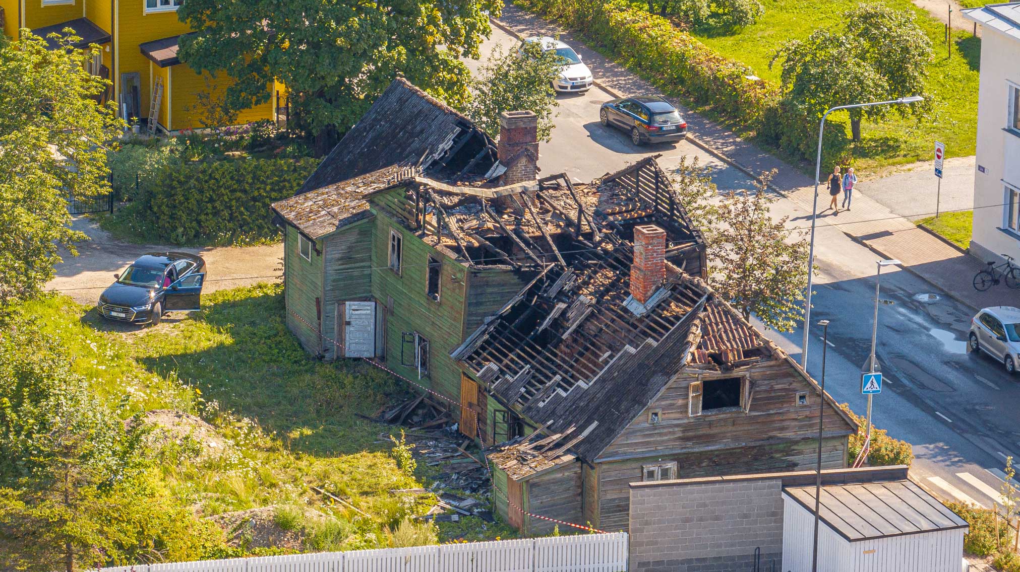 Liiva tänaval tules hävinud hoone asemele planeeritakse korterelamut FOTO: Aigar Nagel