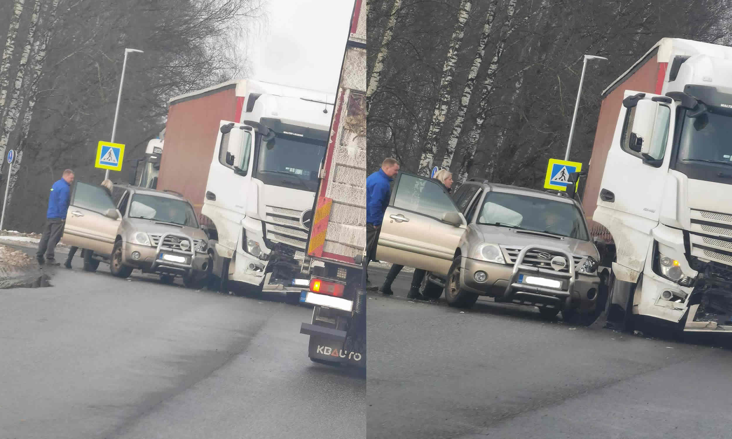 Veokiga kokku põrganud sõiduautos sai juht vigastada FOTO: Lugeja foto