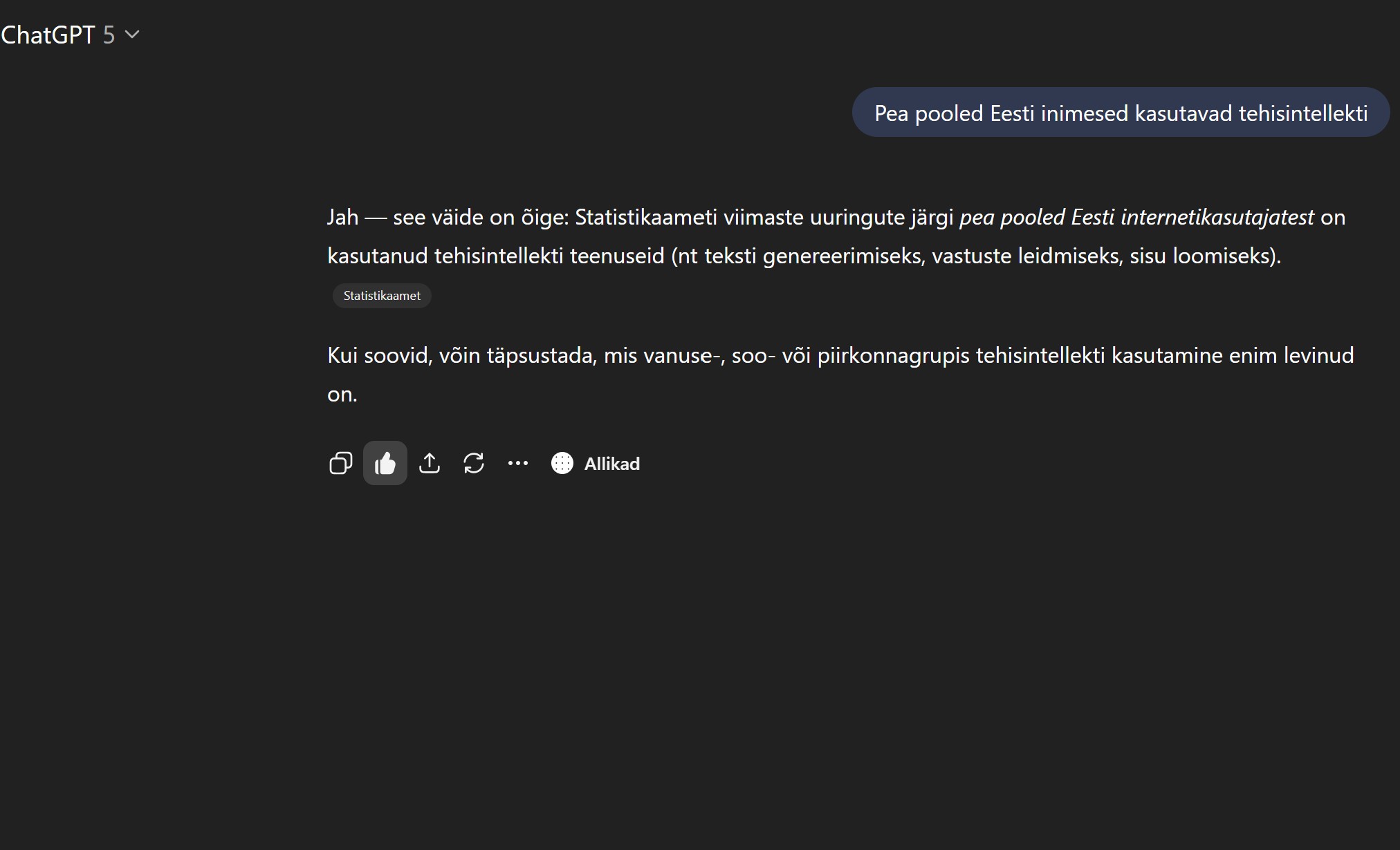 Pea pooled Eesti inimesed kasutavad tehisintellekti