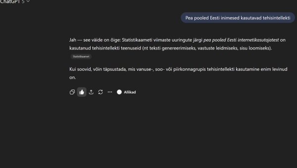 Pea pooled Eesti inimesed kasutavad tehisintellekti