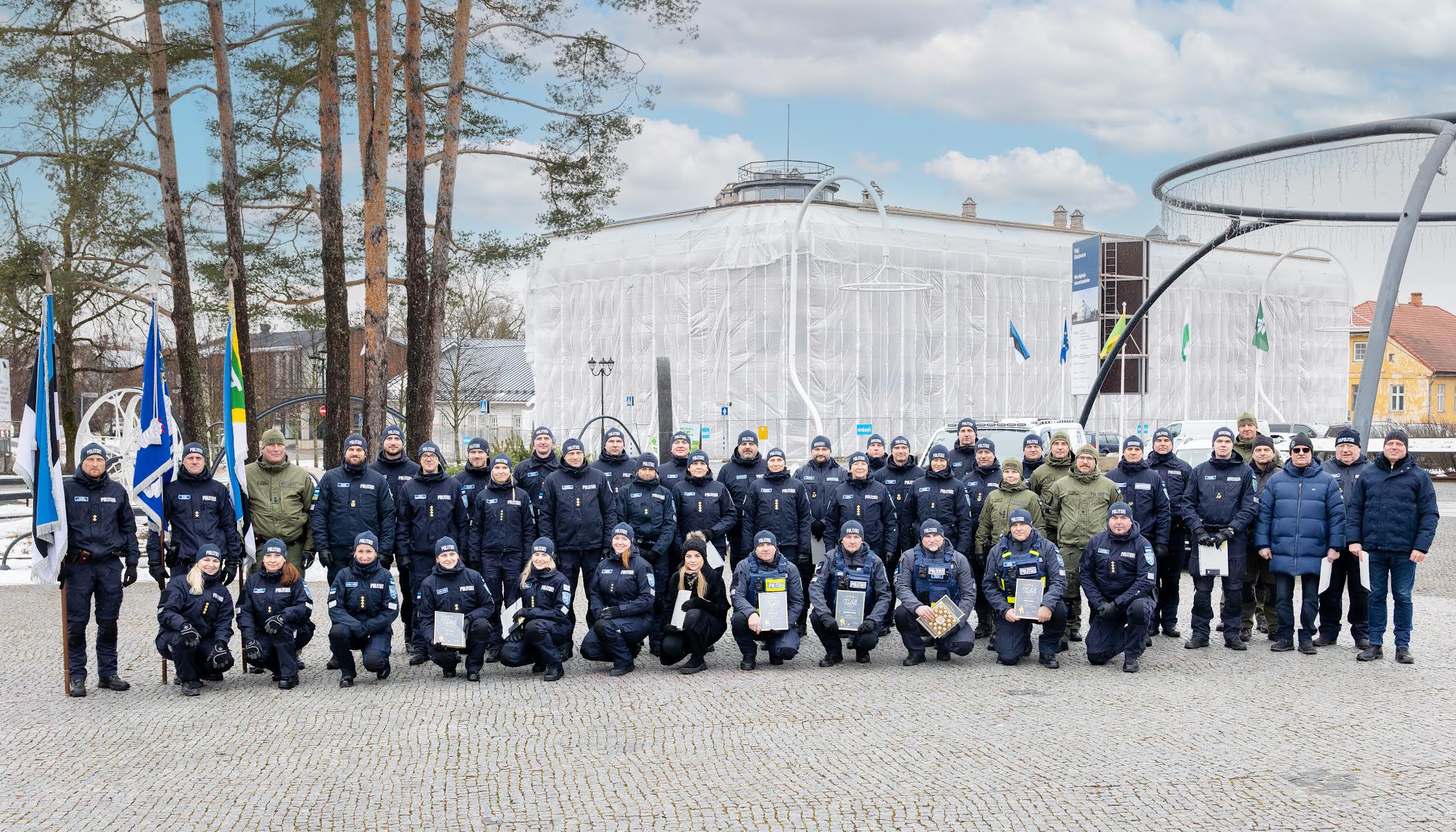 2. märtsil toimus Võru linna keskväljakul Lõuna prefektuuri pidulik aastapäevarivistus. FOTOD: Aigar Nagel